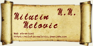 Milutin Melović vizit kartica